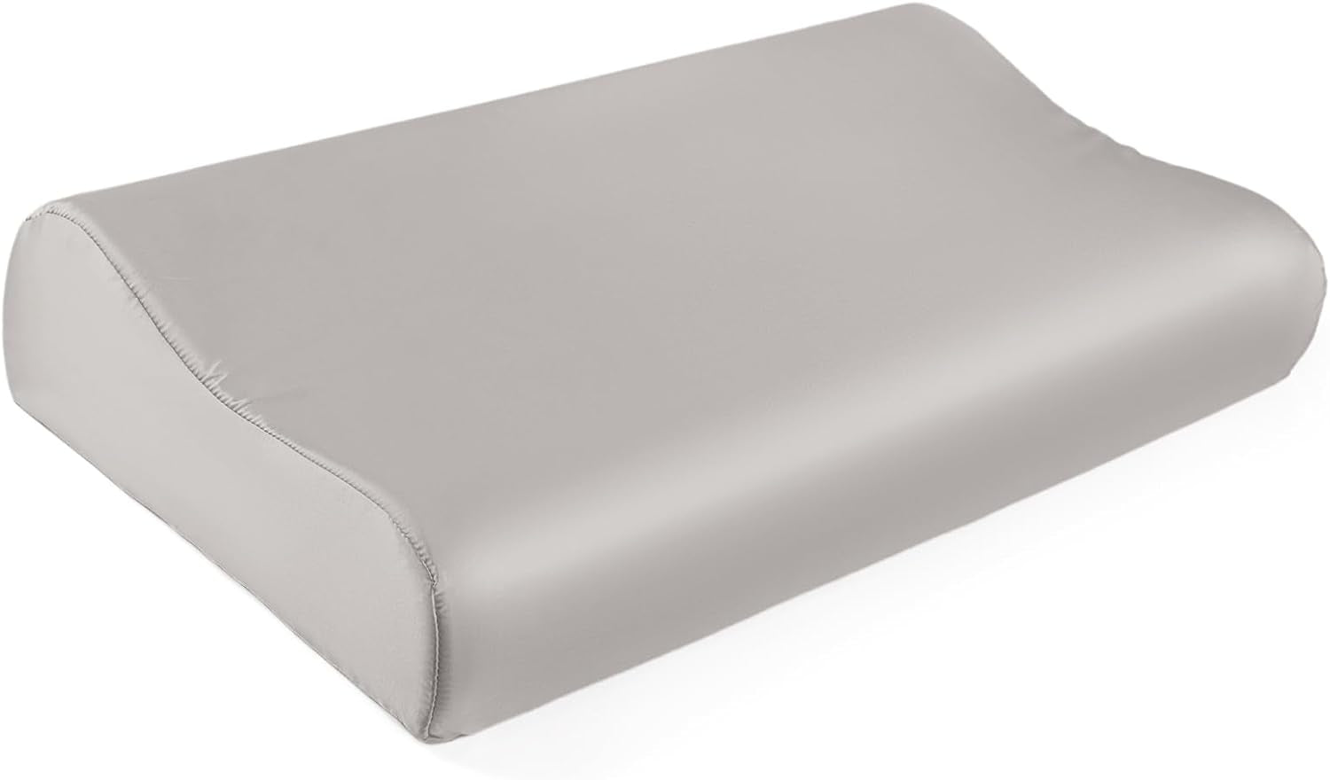 Față de pernă THXSILK din mătase de dud 19 Momme pentru pernă contur din spumă cu memorie, pernă cervicală din latex, hipoalergenică, lavabilă (50 x 30 x 10/7 cm, gri închis)