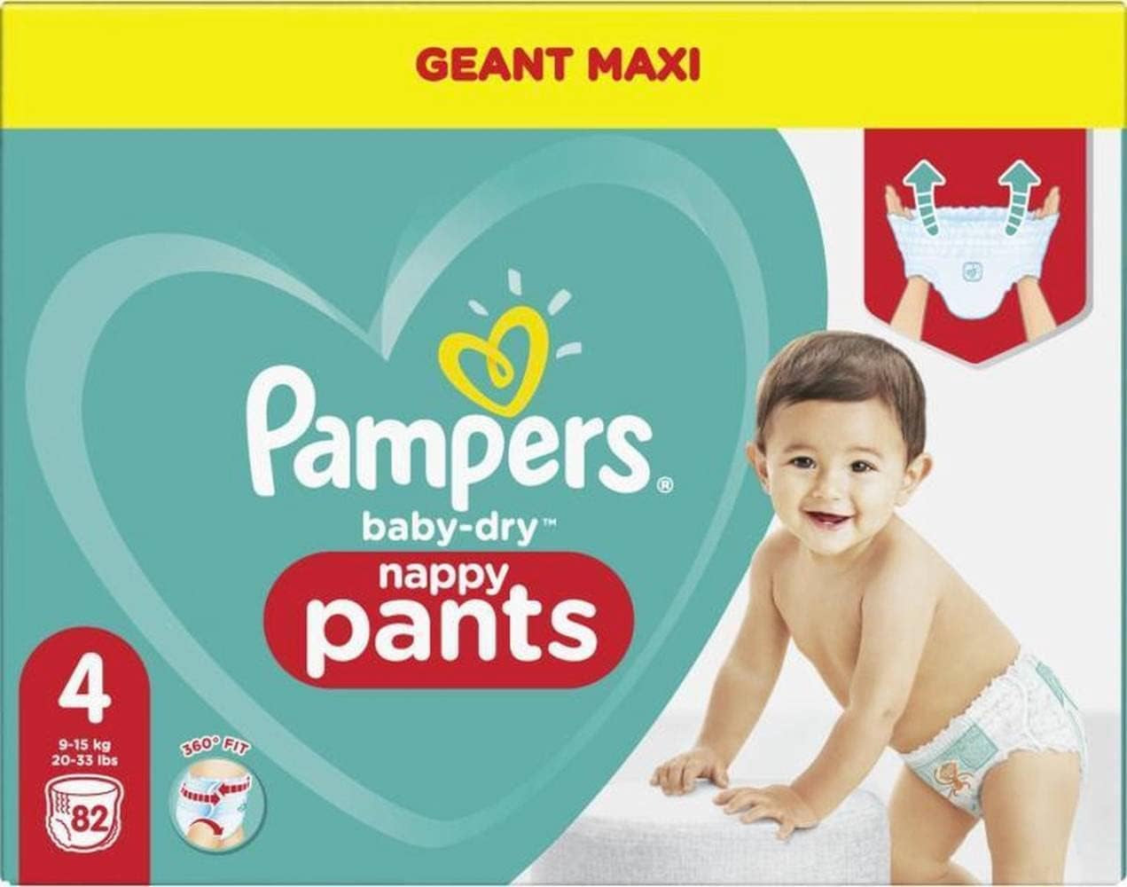 Pampers (versión antigua), bragas, talla 4, 9 kg-15 kg, paquete de tres (1 x 88 pañales)