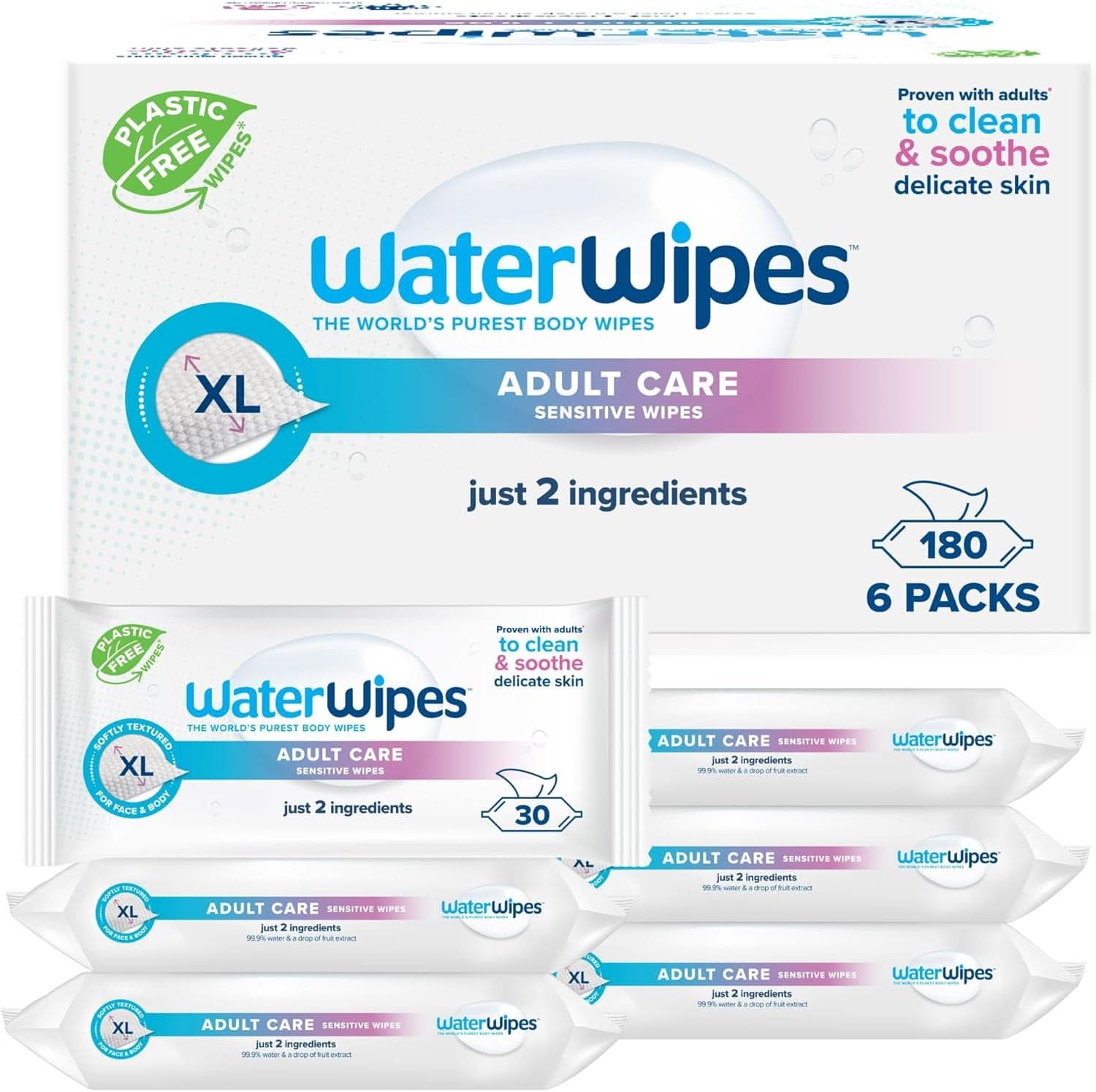 Waterwipes Toallitas húmedas para bebé hidratantes y limpiadoras con 99% de agua y extracto de Aloe Vera Toallitas húmedas para rostro y cuerpo Naty Shop