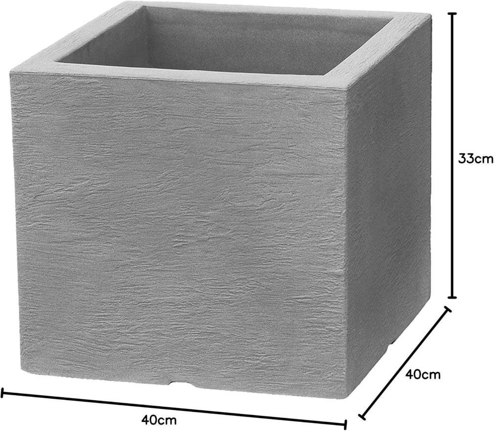 Ghiveci Dehner Palermo, aprox. 40 x 40 x 33 cm, plastic, gri