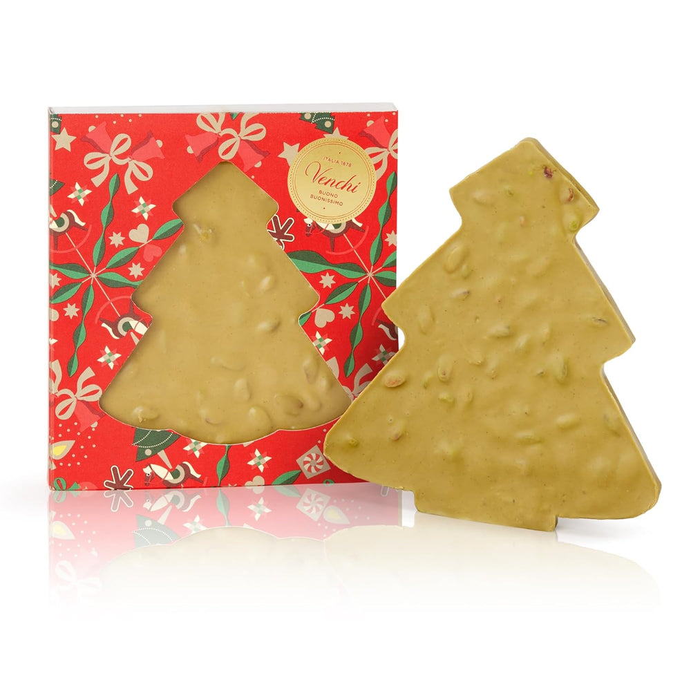 Venchi, Brutto&Buono, barra de chocolate con leche en forma de abeto "Avellana del Bosque del Piamonte" hecha a mano, 200 g, sin gluten, colección navideña de edición limitada, idea de regalo