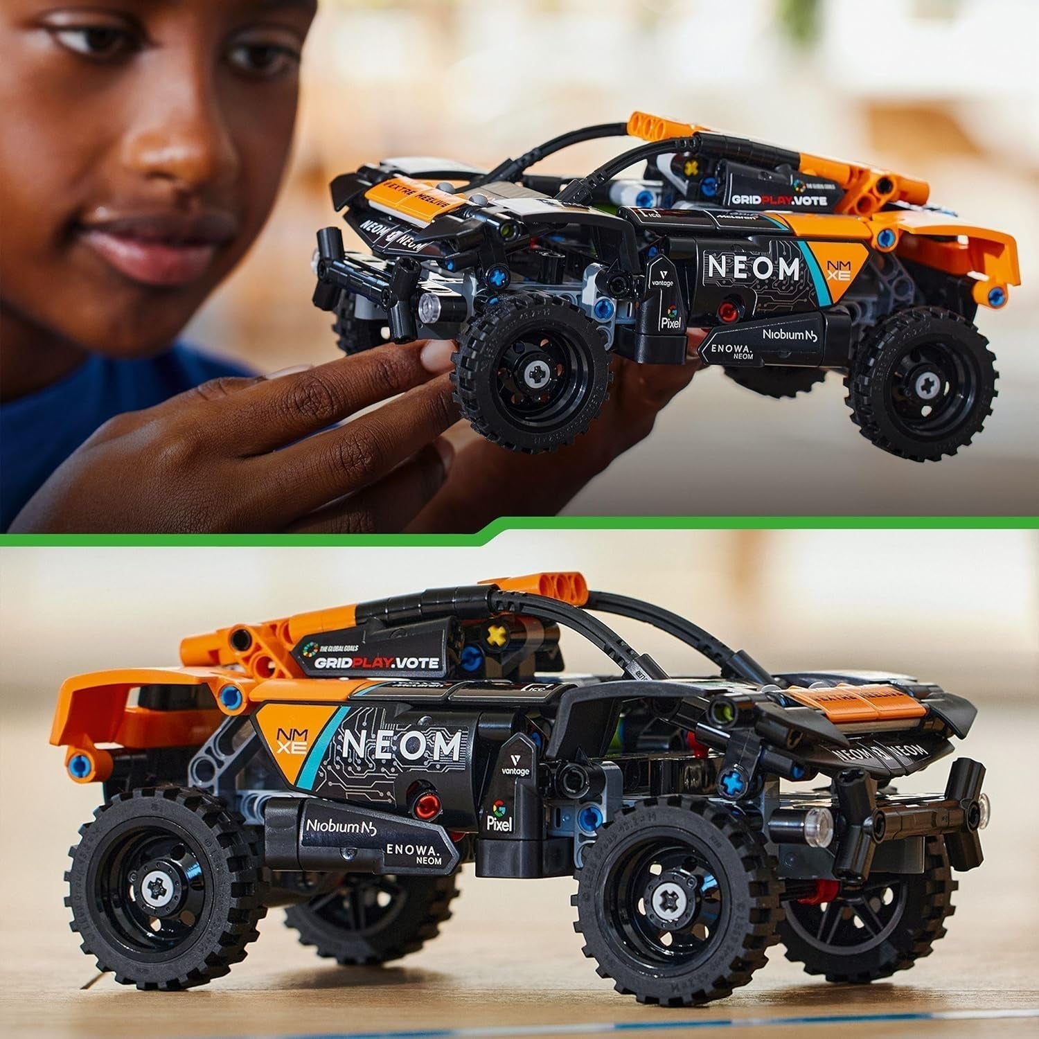 LEGO Technic Juego de coches de carreras NEOM Mclaren Extreme E, juguete de motor para niños, coche de viento para construir, regalo técnico para niños y niñas de 7 años 42166 Juegos de construcción Besuche den LEGO-Store