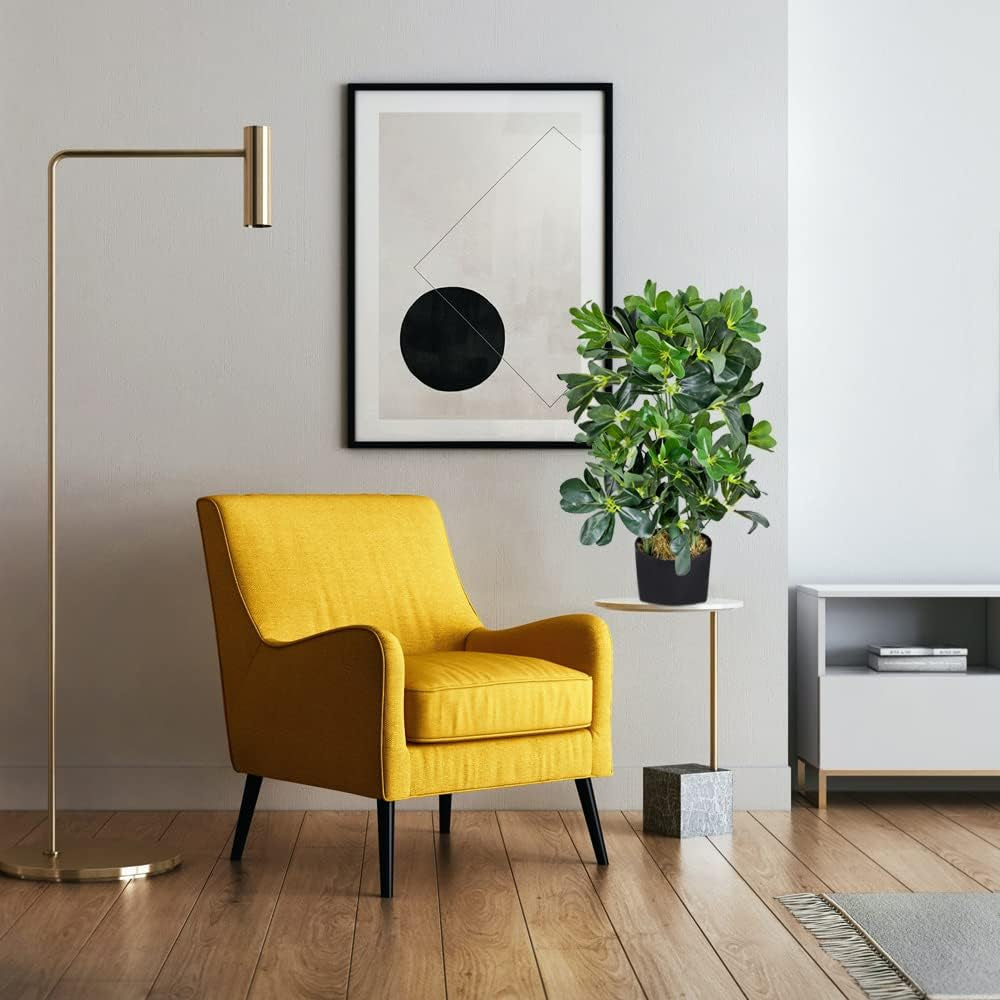 Decovego Schefflera Kunstpflanze, Künstliche Strahlenaralie 60 Cm, Robustes Kunststoffmaterial, Für Innenbereiche, Pflegeleichte Deko