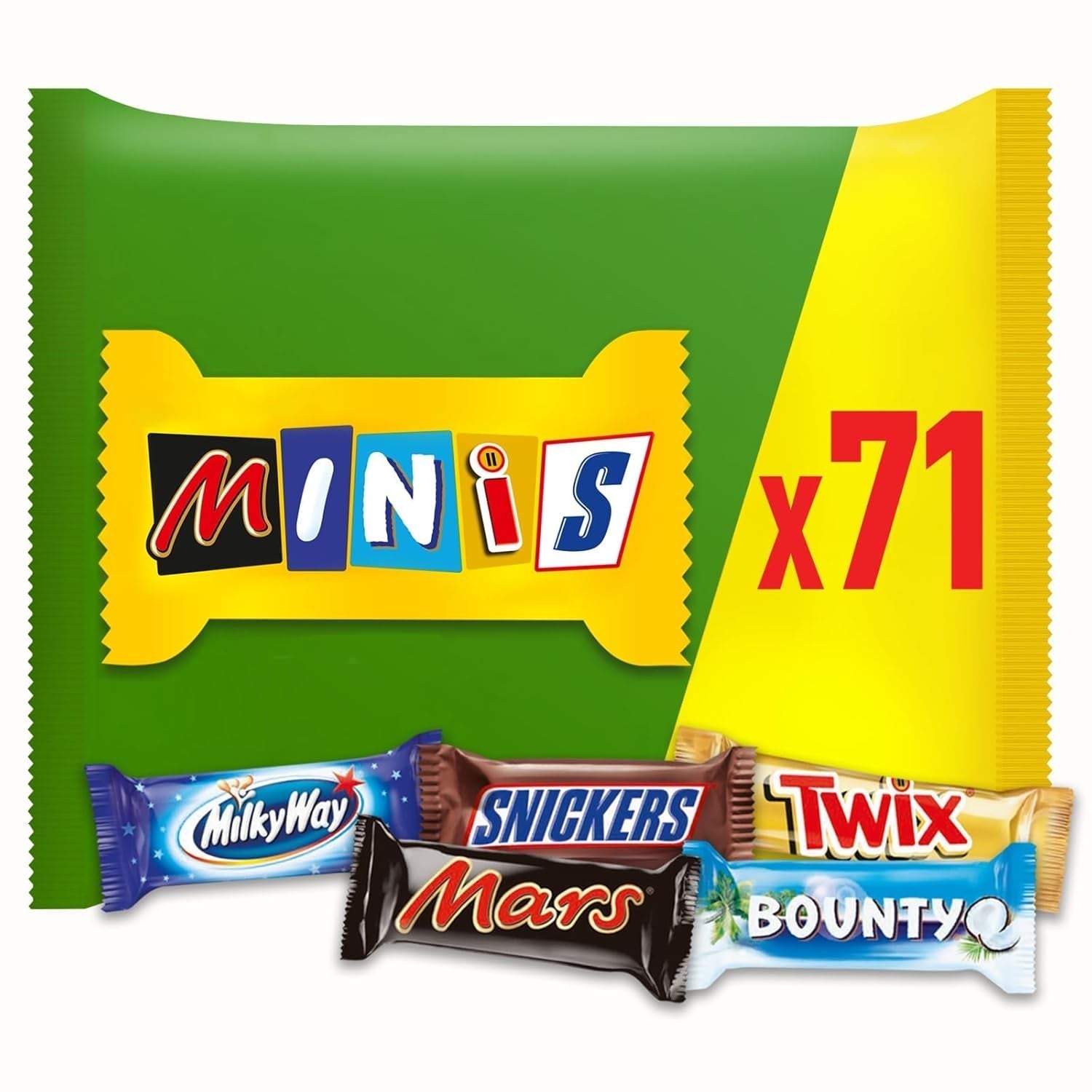 Packet Mix, Mars, Snickers, Bounty, Twix, Milky Way y otros Naty Shop Caramelos de Chocolate 1,42 Kg Chocolate