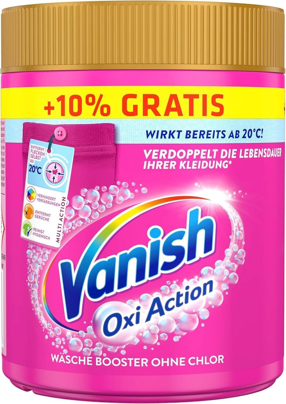 Vanish Oxi Action Polvo Rosa - 1 X 1,65 Kg - polvo para quitar manchas y mejorar la ropa sin cloro - para ropa de color Naty Shop Detergentes para Ropa 605 gramos
