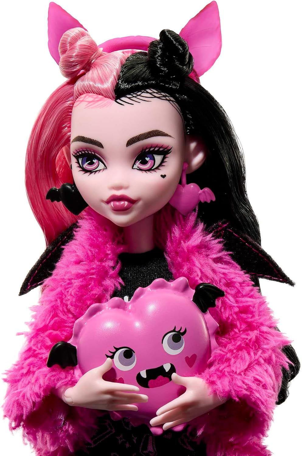 Păpușă MONSTER HIGH și accesorii pentru petrecerea în pijamale, animalul de companie al păpușii Draculaura Bat Count Fabulous, Creepover Party, HPY66 Papusi Naty Shop