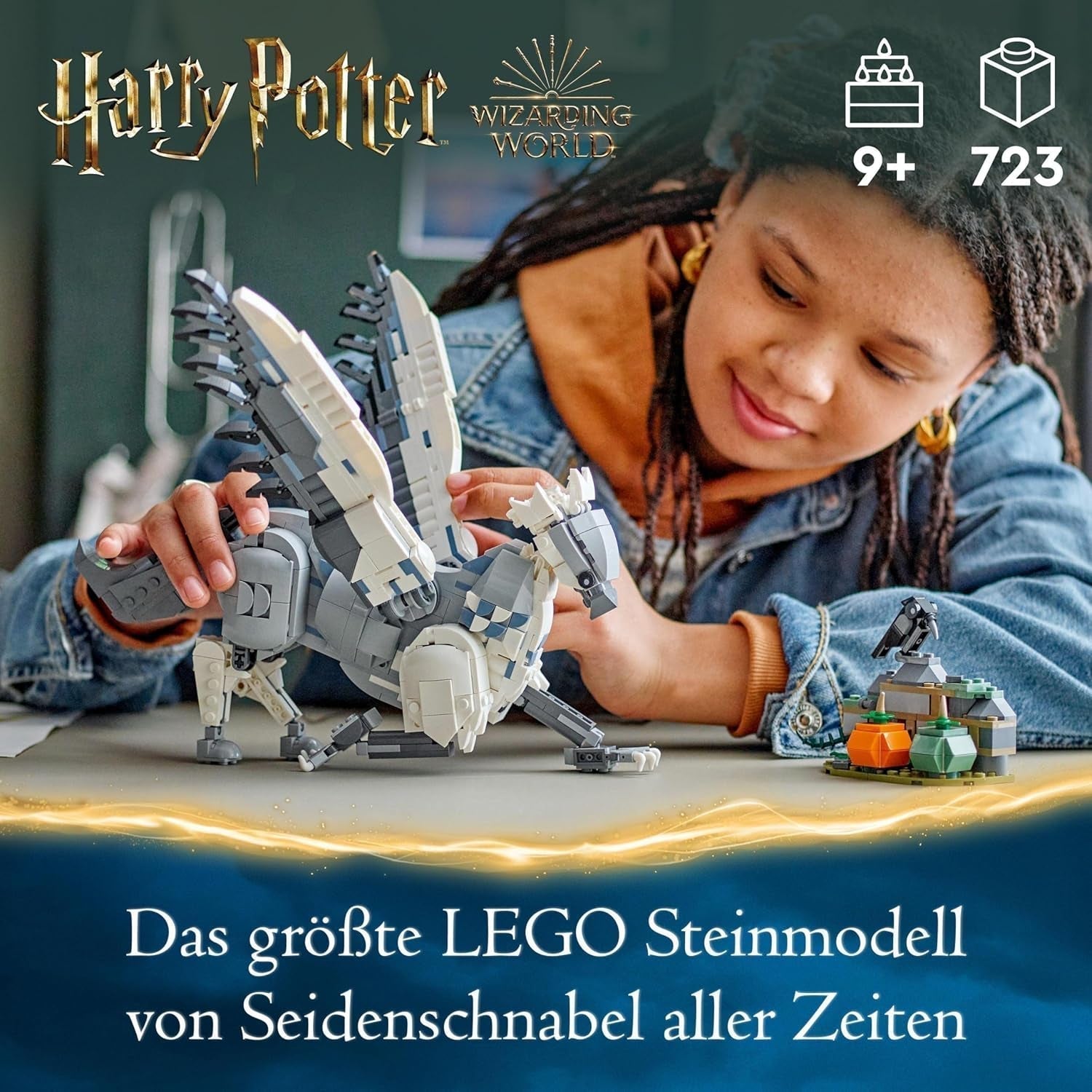 LEGO Harry Potter Hippogriff Buckbeak, jucărie creatură mitică de colecționat, set de joacă creativ pentru copii, cadou pentru băieți, fete și toți fanii 76427 Seturi de constructie Besuche den LEGO-Store
