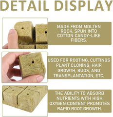 Rockwool Seedling Cubes 28 - Rockwool Cubes 4x4x4cm - Cubos de Plántula, Cubos de Lana de Roca, Sistemas de Plántulas Hidropónicas/Plantas Clonadas/Proyectos Escolares, Cultivo de Plántulas Sin Tierra