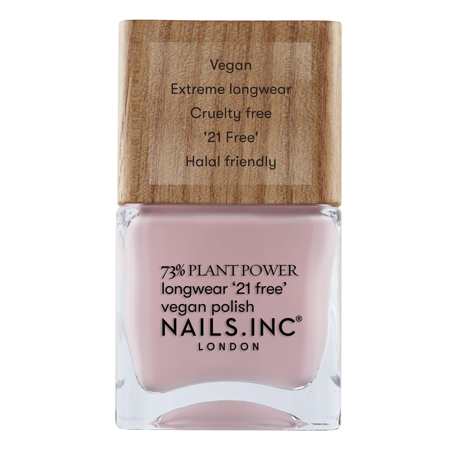 Nails Inc - Esmalte de uñas vegano GLOWING SOMEWHERE Plant Power - 73% a base de plantas, 100% vegano y libre de crueldad - Manicura perfecta, perla brillante - Para decoración de uñas ecológica