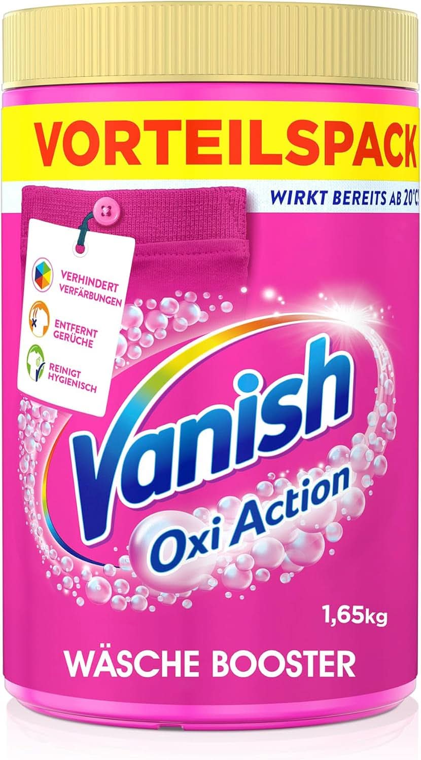 Vanish Oxi Action Polvo Rosa - 1 X 1,65 Kg - polvo para quitar manchas y mejorar la ropa sin cloro - para ropa de color Detergentes para ropa Naty Shop
