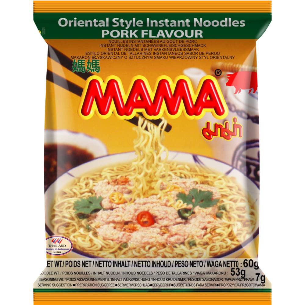 MAMA - Fideos instantáneos con pollo - Paquete múltiple (30 X 55 GR)