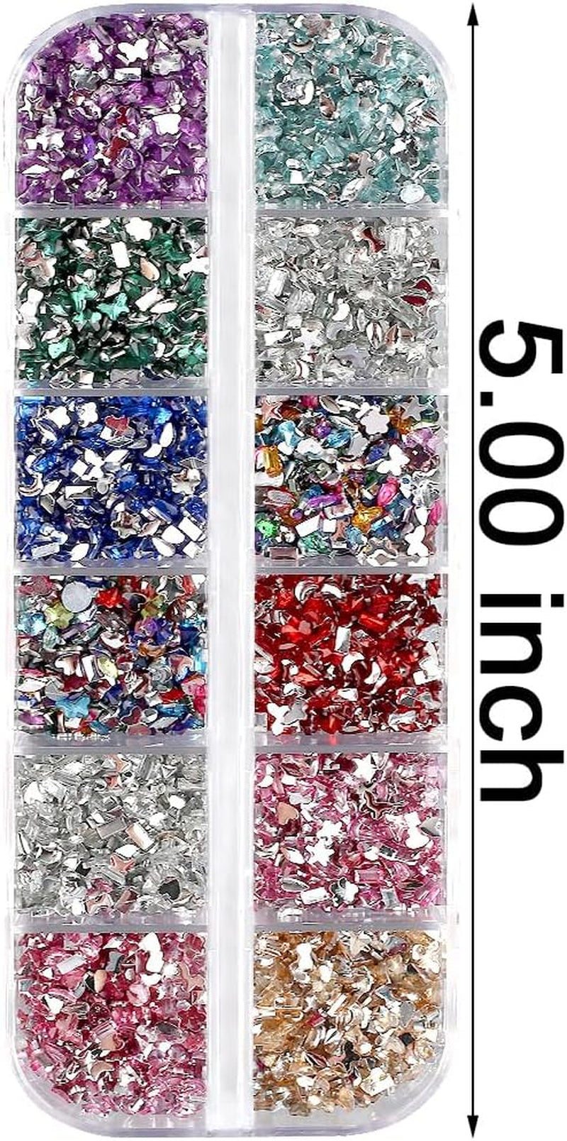 2000Pcs Bunte Strasssteine Nägel Glitzersteine Nail Charms Nailart Edelsteine Nagel Steine Glitzer Steine Nagel Charms Nägel Zubehör Kristalle Diamant Nageldesign Strass Nail Art Rhinestones Nail Gems