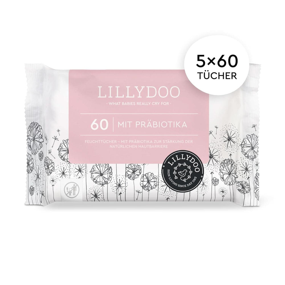 LILLYDOO toallitas húmedas con prebióticos, toallitas 100% libres de plástico y sin perfume (FSC Mix) Toallitas húmedas para bebés Naty Shop
