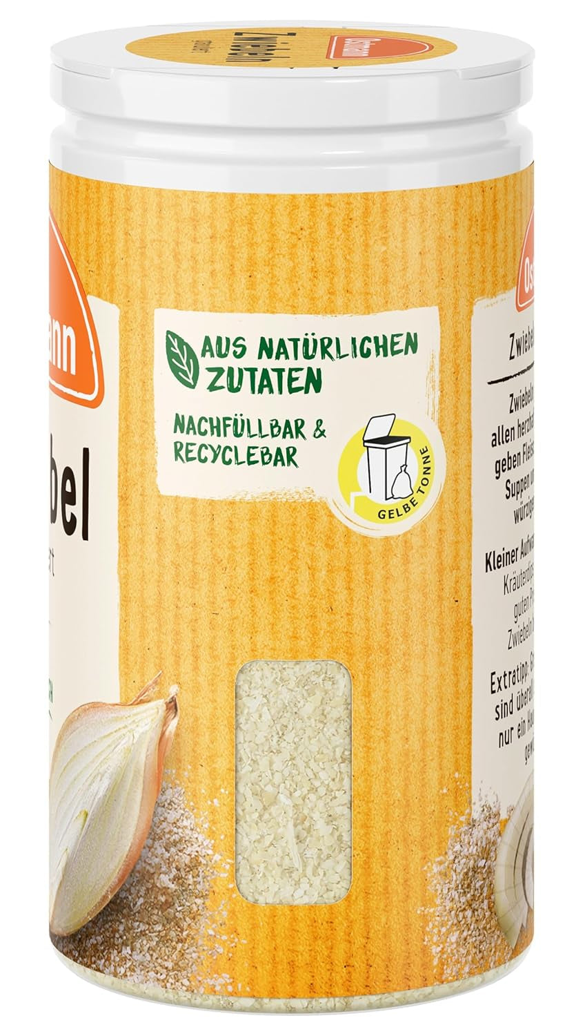 Ostmann Gewürze - Granular Zwiebeln | Zwiebelpulver zum Würzen herzhafter Gerichte | 40 g en dosis reciclable.