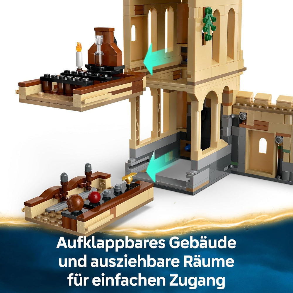 LEGO Harry Potter Schloss Hogwarts: Flugstunden, Abenteuer-Spielset mit 6 Minifiguren zum Sammeln, inkl. Draco Malfoy y la profesora McGonagall, Rollenspiel Set für Jungen und Mädchen ab 9 Jahren 76447