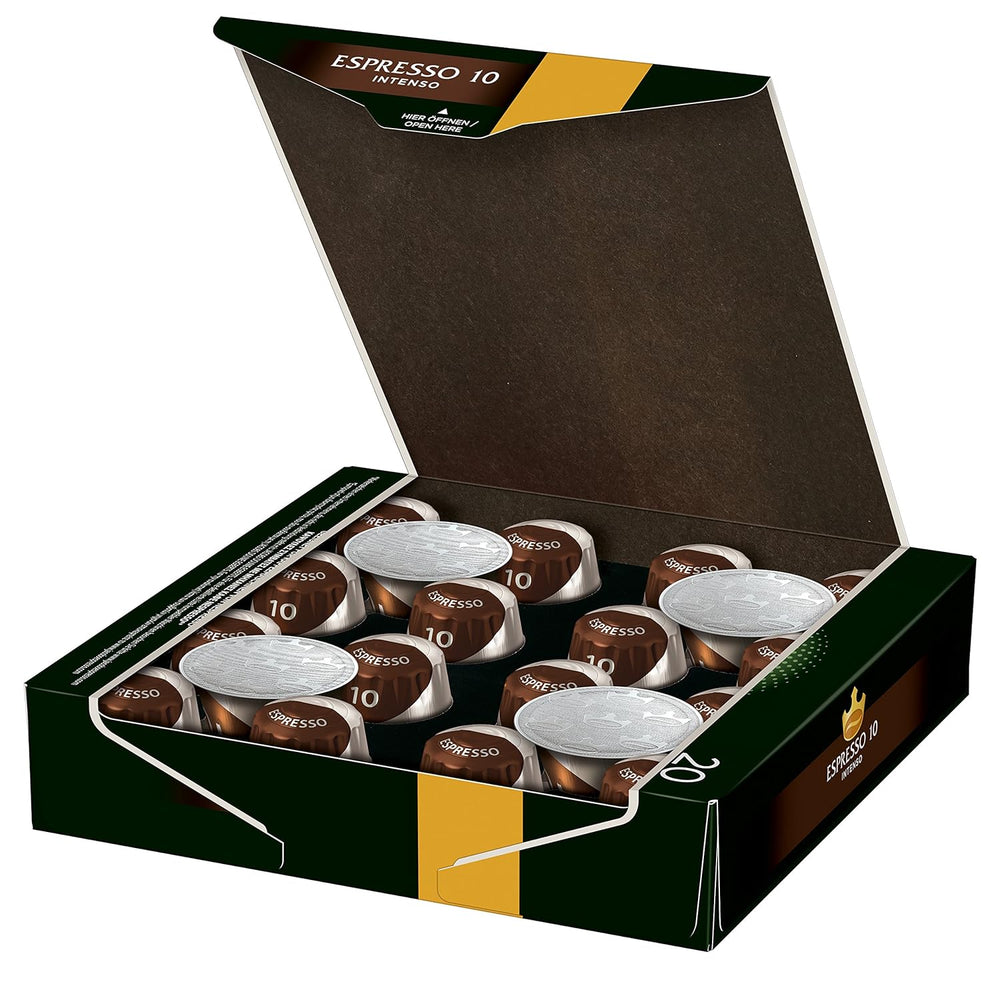 Kaffeekapseln Lungo Classico, Intensität 6 von 12, 10 x 20 Getränke & Kaffeekapseln Espresso Intenso, Intensität 10 von 12, 200 Nespresso®* kompatible Kapseln, 10 x 20 Getränke