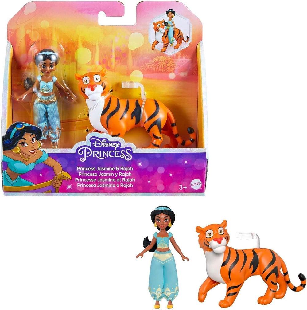 Mattel Disney Princess Toy Jasmine Fashion Muñeca móvil con ropa y accesorios brillantes Regalo para niños inspirado en la película de Disney HLW12 Naty Shop Dolls Little Jasmine Tiger Rajah