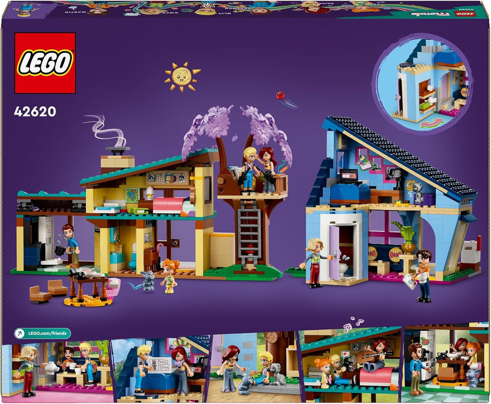LEGO Friends Casa familiar de Olly y Paisley, casa de muñecas con figuras y accesorios, casa de dos pisos y casa en el árbol, regalo creativo para niñas y niños 7+ 42620 Juegos de construcción Besuche den LEGO-Store
