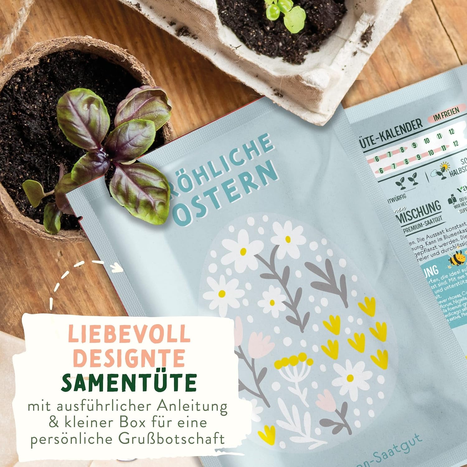 Semillas de pradera de flores silvestres | Semillas de flores de regalo de Pascua, Semillas de hierba de Pascua | Semillas de flores de Pascua y regalos de Pascua para niños | Semillas de flores silvestres | Paquetes de semillas para un prado de flores silvestres