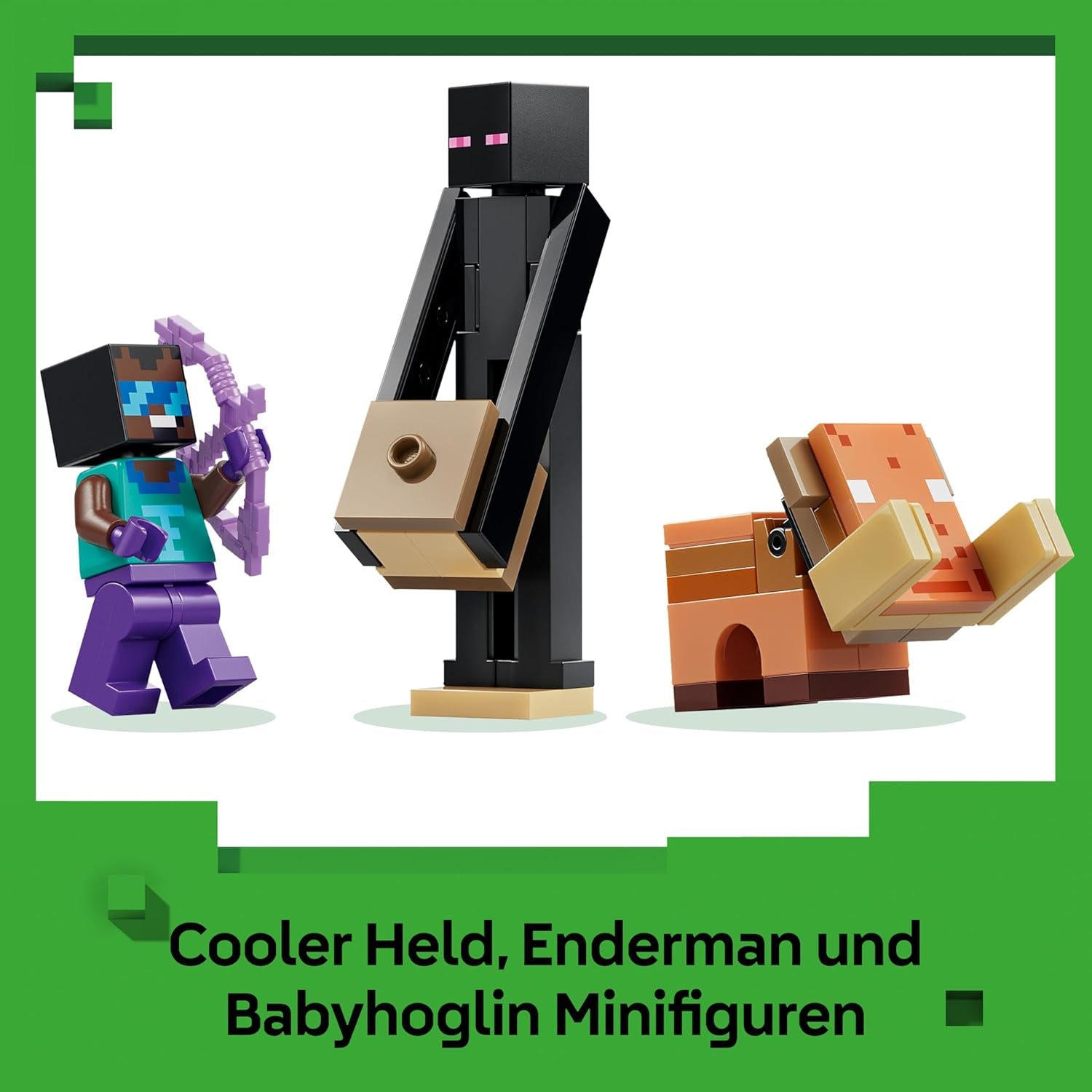 LEGO Minecraft Reise durch Nether and Endportal - Kinder Spielzeug mit Helden, Enderman and Baby Hoglin Figuren - Set mit Minecraft Figur - Gamer Geschenk für Jungen and Mädchen ab 7 Jahren - 21584