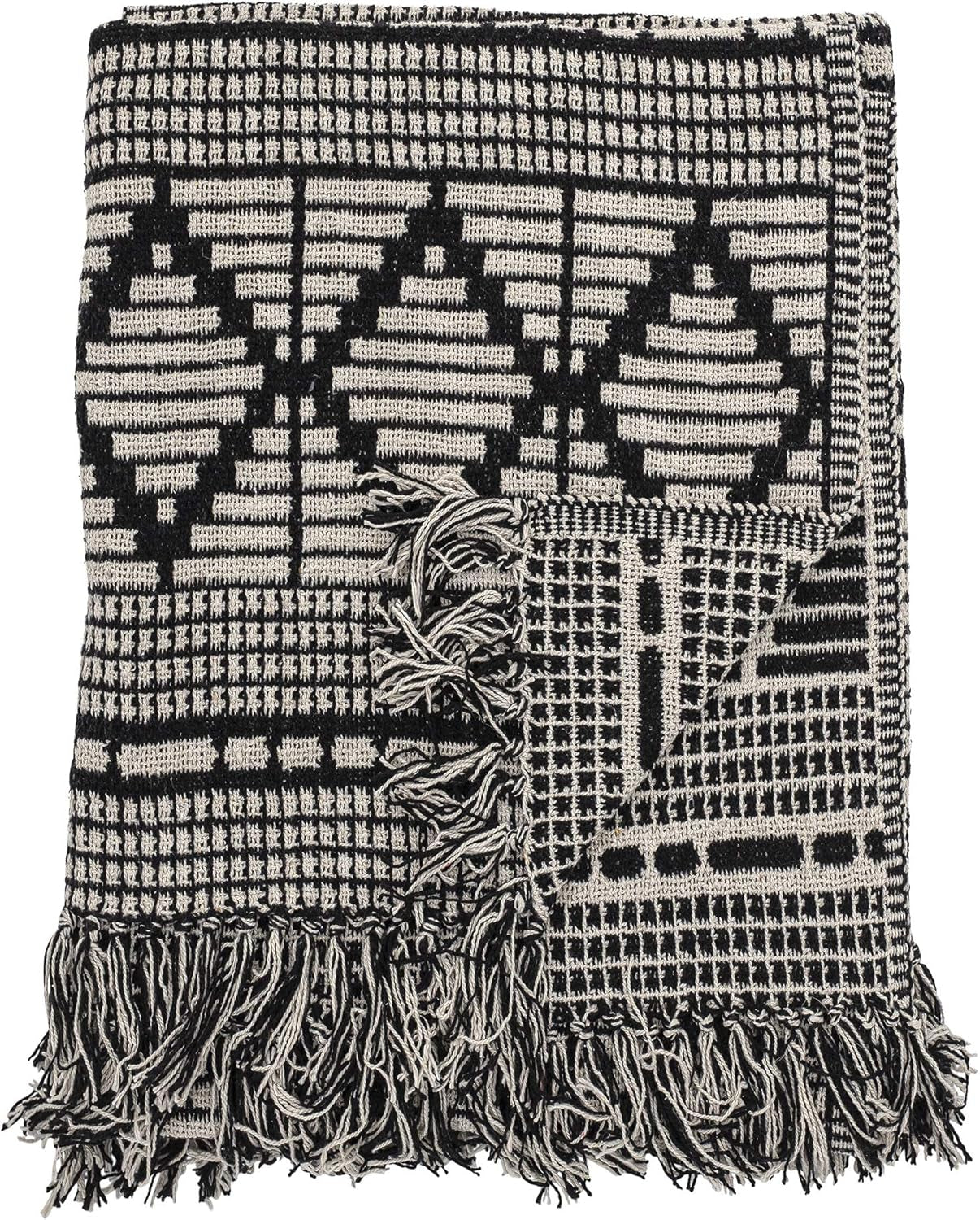 Bloomingville Colcha, negro, algodón, 160cm Bloomingville Beds and Blankets Negro 160cm