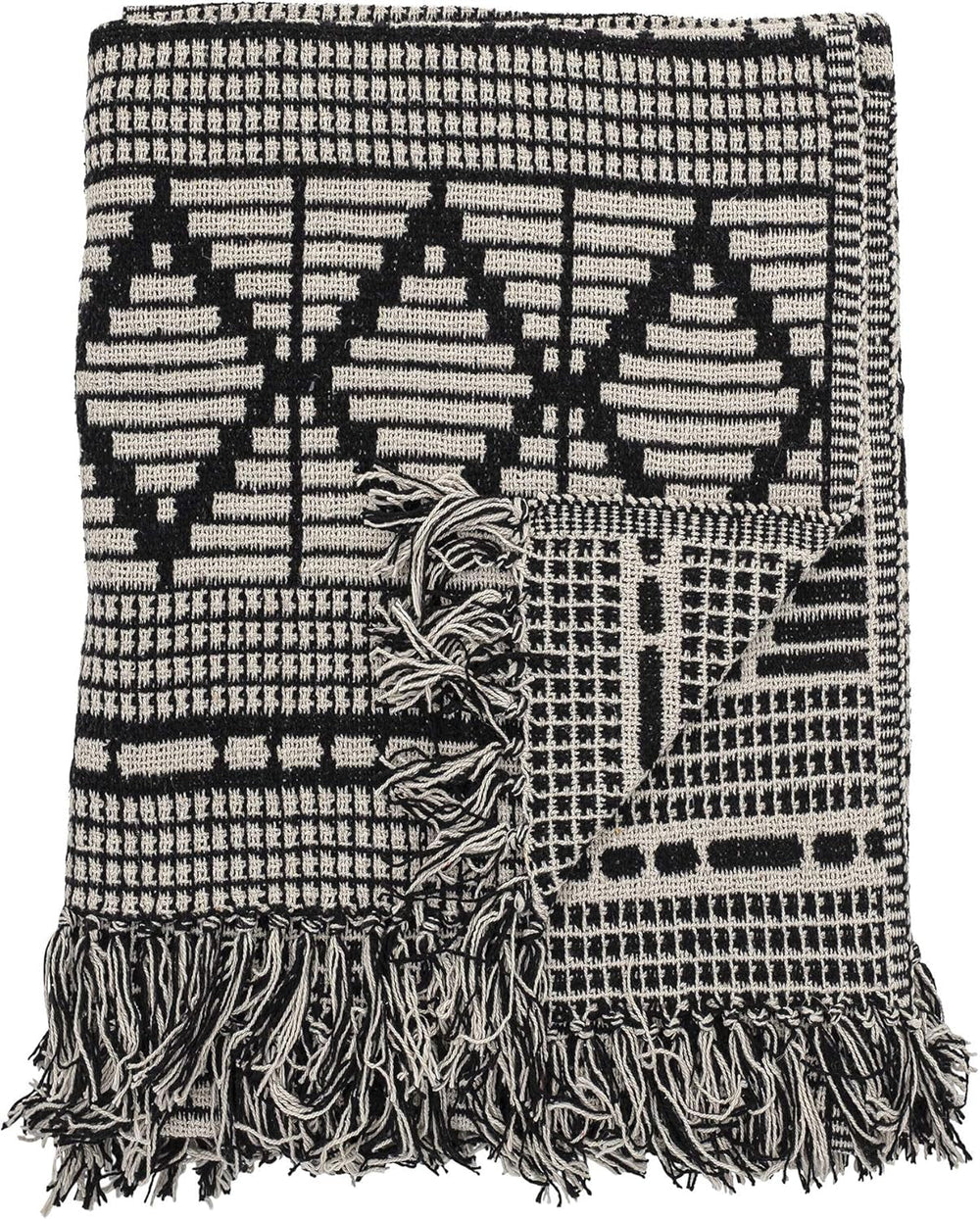 Bloomingville Colcha, negro, algodón, 160cm Bloomingville Beds and Blankets Negro 160cm