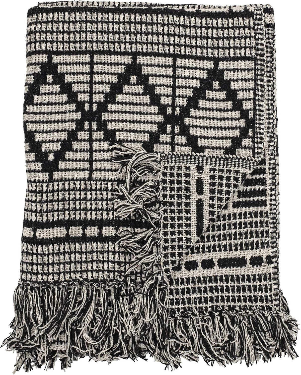 Bloomingville Colcha, negro, algodón, 160cm Bloomingville Beds and Blankets Negro 160cm