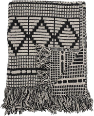 Bloomingville Colcha, negro, algodón, 160cm Bloomingville Beds and Blankets Negro 160cm