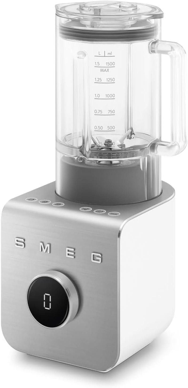 SMEG, Hochleistungsmixer BLC01BLMEU, 5 programas preestablecidos, 9 velocidades manuales, función de pausa y pulso, Kunststoffgehäuse, Rutschfeste Basis, 1400 W, Schwarz Kitchen Naty Shop Weiss Weiss