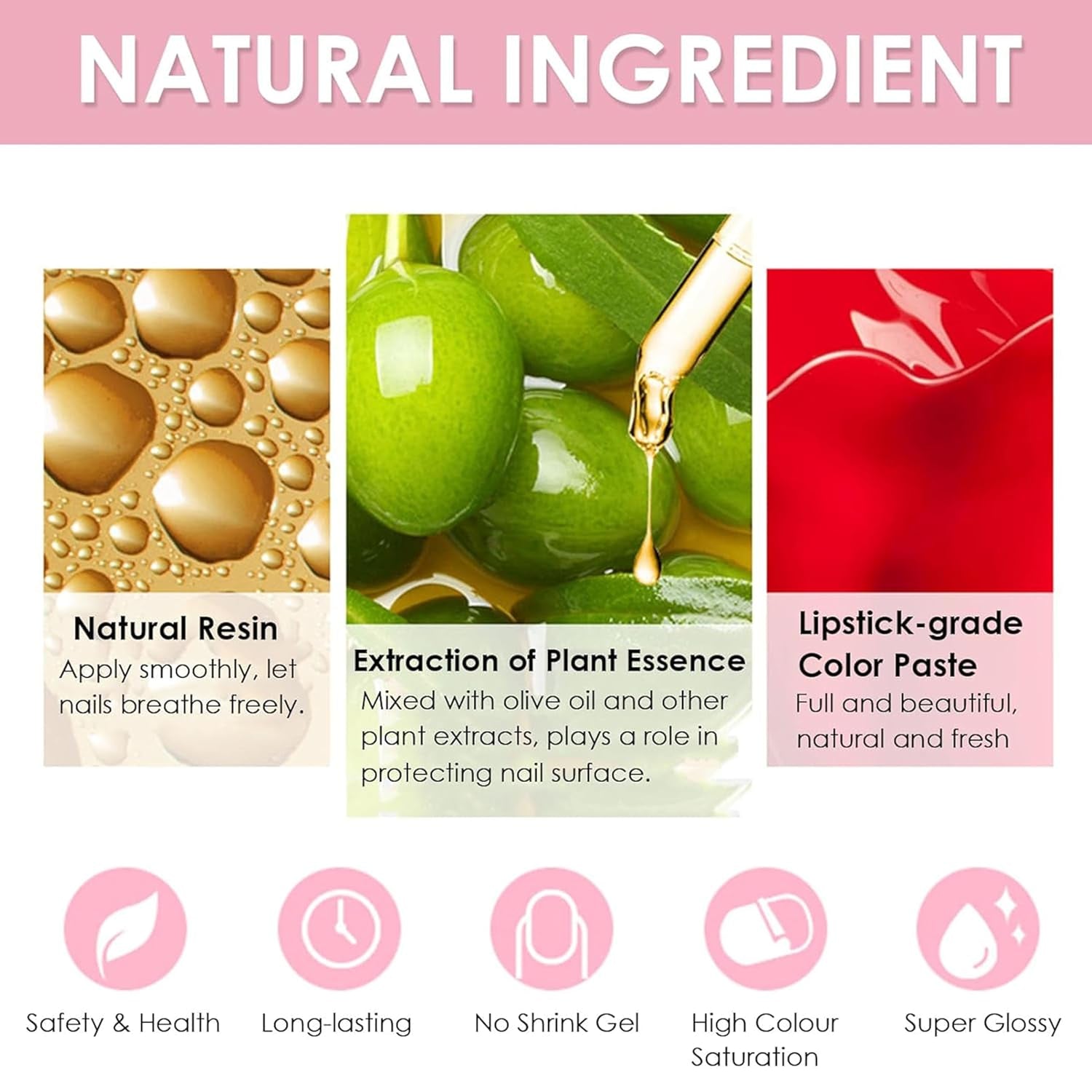 Juego de esmaltes de uñas de 6 piezas - Esmalte de uñas rojo brillante de larga duración y secado rápido - Esmalte de uñas a base de agua no tóxico para salones de bricolaje Regalo de manicura (Color A)