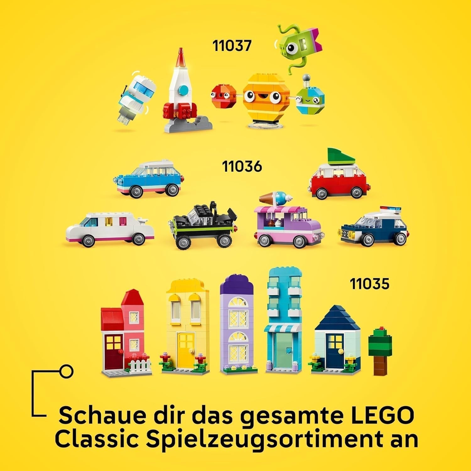 LEGO Classic Creative Animals, cutie cu cărămizi colorate, construiește figurine de animale din cărămizi precum câine, pisică, iepure, hamster și pasăre, jucărie de construcție pentru băieți și fete de la 5 ani 11034 Seturi de constructie Besuche den LEGO-Store