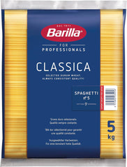 Pasta de espagueti de trigo duro Barilla núm. 5 – Paquete de 1 (1x5kg)