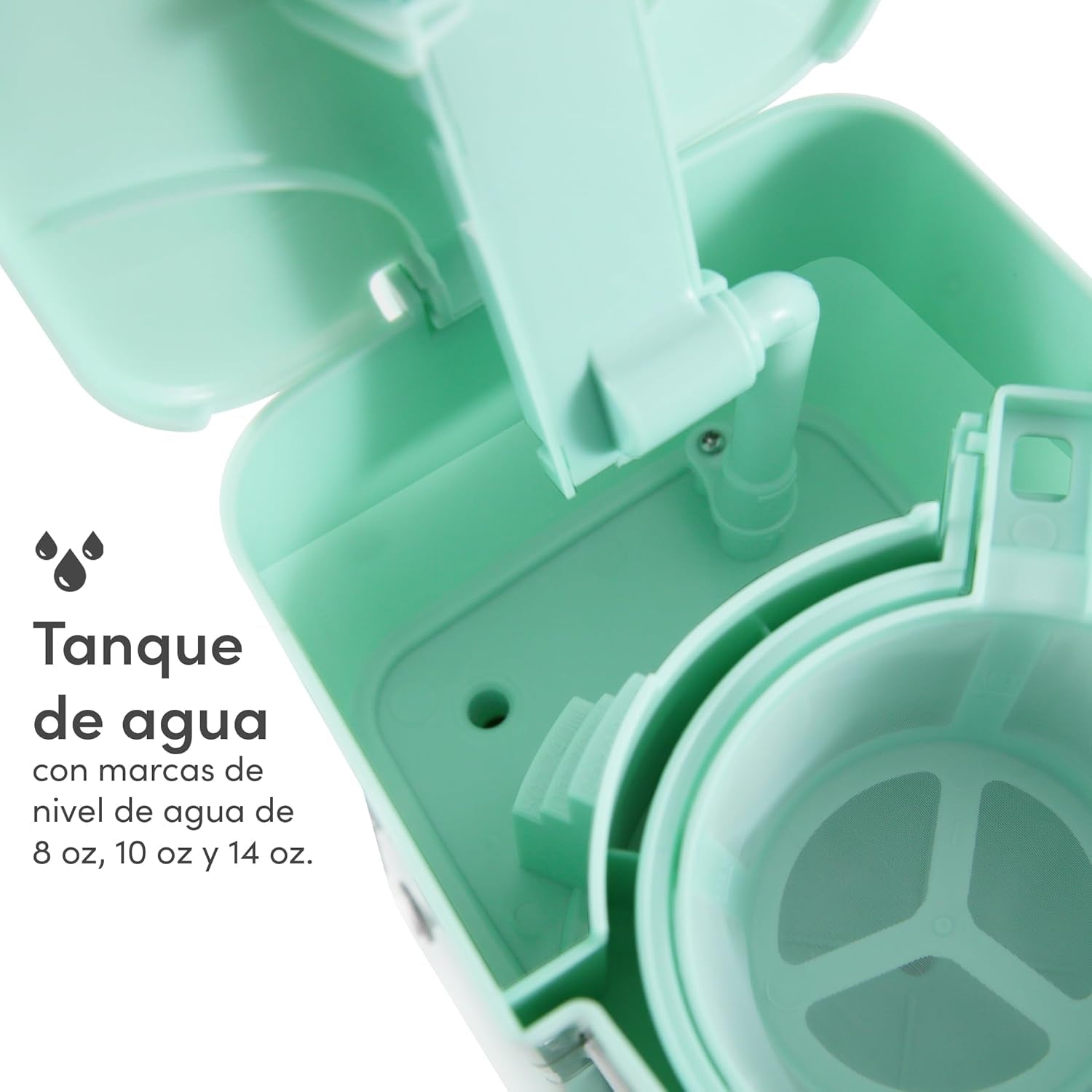 EHC113M# Espressor cu filtru pentru o singură servire, compact, personal, cu cană termică de călătorie din oțel inoxidabil în interior, pentru cafea măcinată, filtru reutilizabil, verde mentă, 400 ml