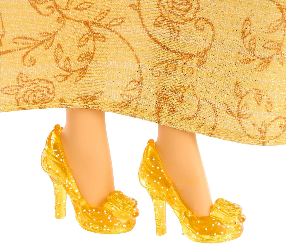 Mattel Disney Princesa Muñeca Móvil Belle Fashion con Ropa y Accesorios Brillantes Regalo Inspirado en la Película Disney para Niños HLW11 Naty Shop Dolls