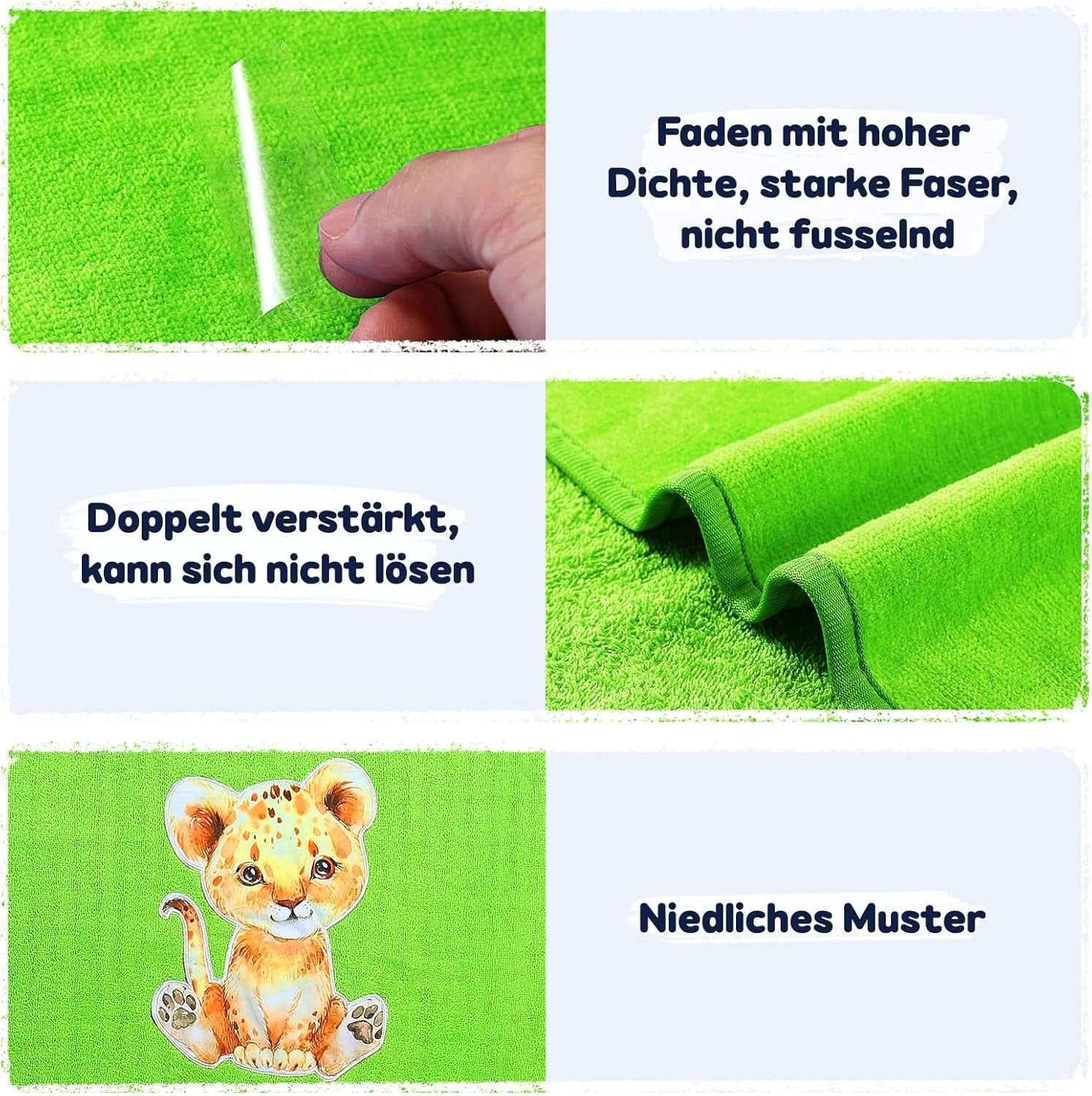 Poncho de baño infantil Oeko TEX, 100% algodón Madre e Niño Naty Shop