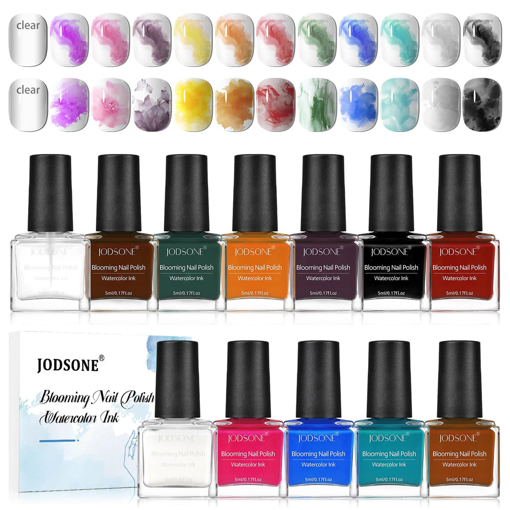 JODSONE Juego de esmaltes de uñas de 12 piezas, combinación de 10 colores, 2 capas base y capa superior, esmalte de uñas de secado rápido para aficionados y principiantes