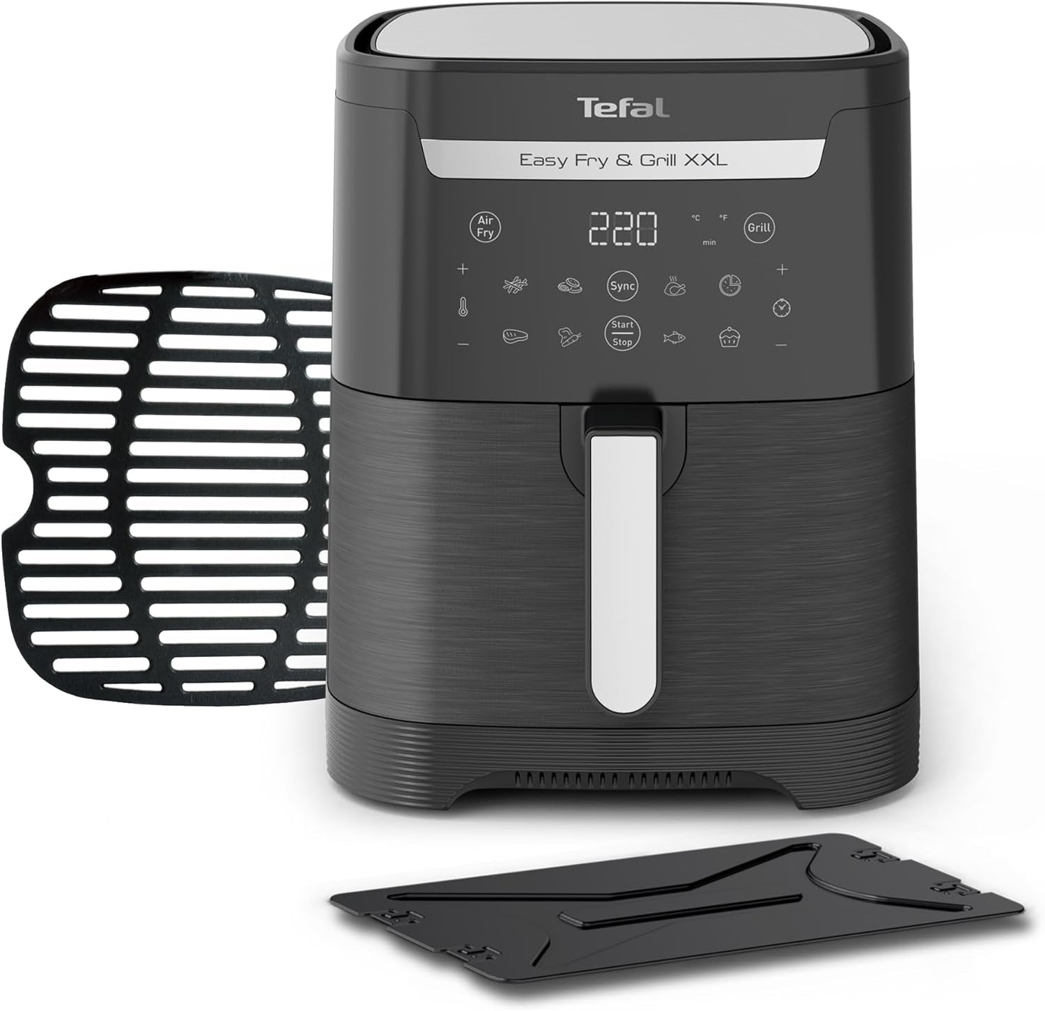 Tefal Easy Fry Max EY2458, 5 litros, Freidora de Aire Caliente, 10 programas de cocción automáticos, Pantalla táctil digital Electrodomésticos Naty Shop Negro Individual - Sin ventana 6,5L