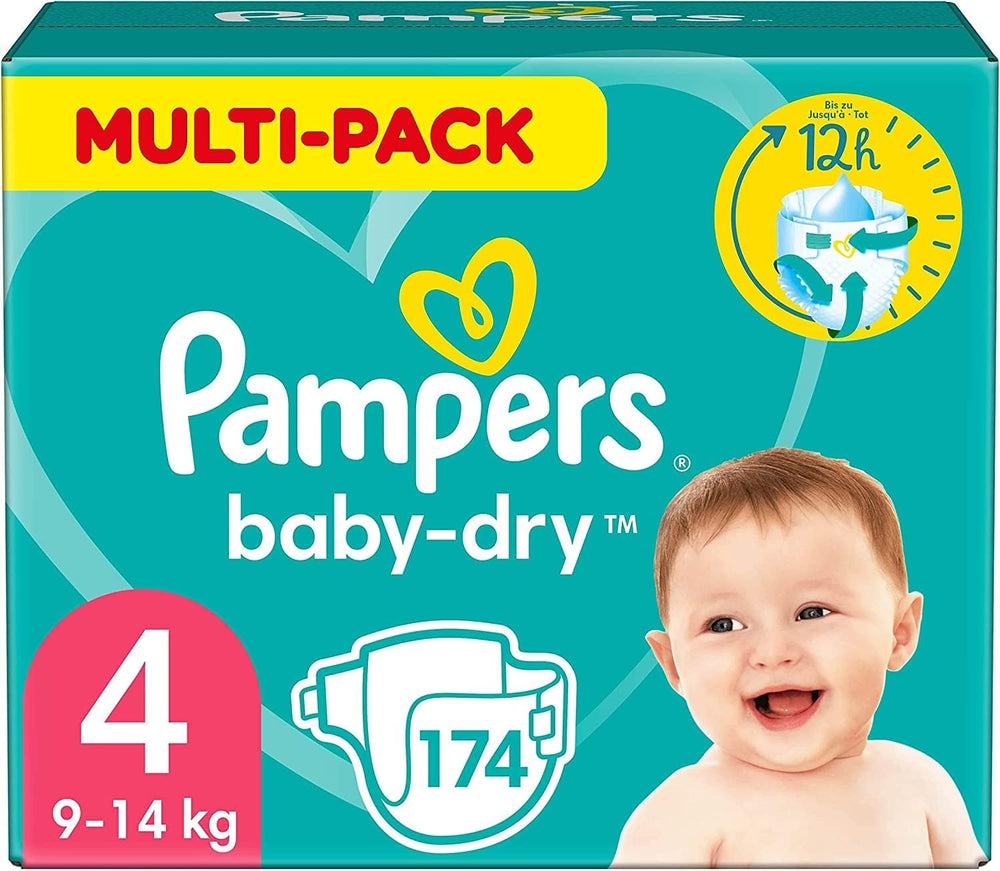 Pañales Pampers Baby-Dry talla 5, 174 pañales, 11 kg - 16 kg, hasta 100% de protección contra fugas y comodidad durante toda la noche