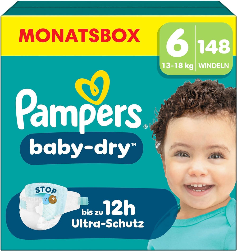 Pañales Pampers Baby-Dry talla 5, 174 pañales, 11 kg - 16 kg, hasta 100% de protección contra fugas y comodidad durante toda la noche