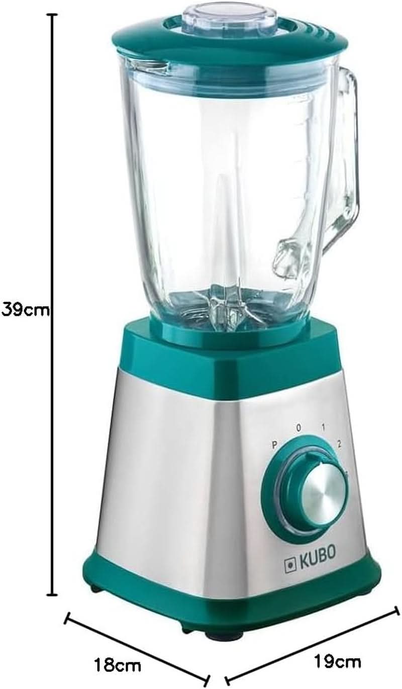 Batidora de cristal, 1000 W, 4 Geschwindigkeiten, 1,5 L, 6 Klingen Aus Edelstahl, Eiswürfelfunktion Kitchen Naty Shop