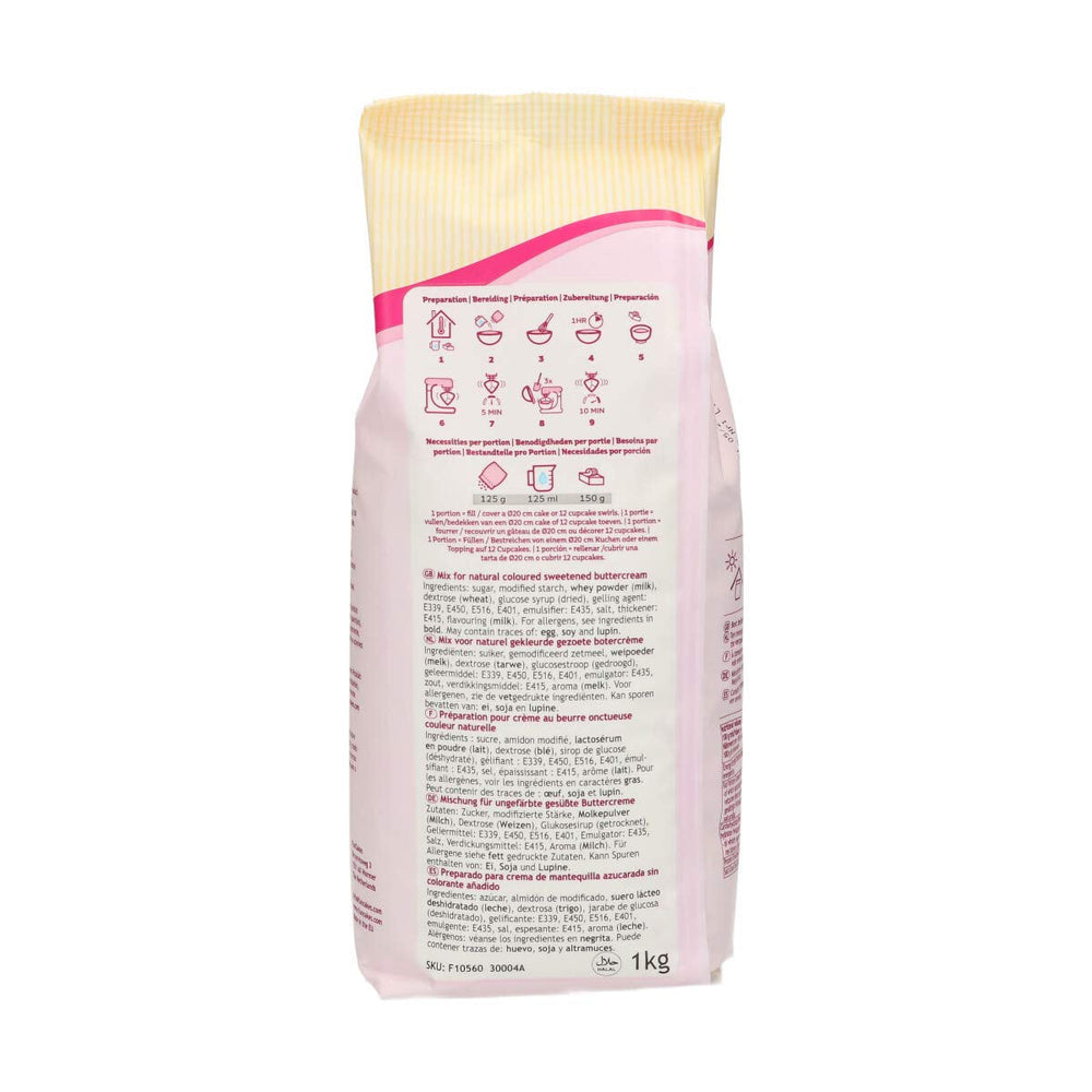 Funcakes Mix Para Crema De Mantequilla: Einfach Zu Berübenen, Cremig, Perfekt Zum Dekorieren, Abdecken Und Füllen Von Kuchen, Belag Auf Cupcakes, Halal., 1 Kg Mezcla para hornear y cocinar Naty Shop