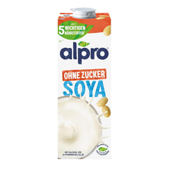 Alpro Sojadrink – Vegan und milchfrei – Von Natur aus laktosefrei und fettarm – Rich an pflanzlichen Proteinen, inhalt Calcium and Vitamine – 8 x 1 L – Haltbar