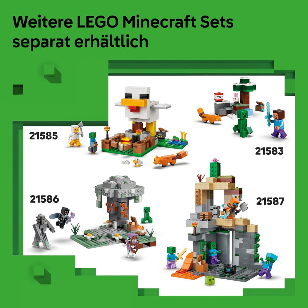 LEGO Minecraft Reise durch Nether and Endportal - Kinder Spielzeug mit Helden, Enderman and Baby Hoglin Figuren - Set mit Minecraft Figur - Gamer Geschenk für Jungen and Mädchen ab 7 Jahren - 21584