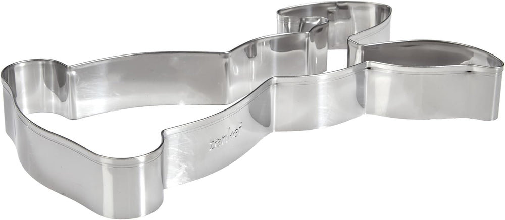 Formă de copt/ramă pentru biscuiți Zenker în formă de iepure cu urechi îndoite – oțel inoxidabil premium 18/10, potrivită pentru mașina de spălat vase, perfectă pentru coptul de Paște, 196x111x26mm