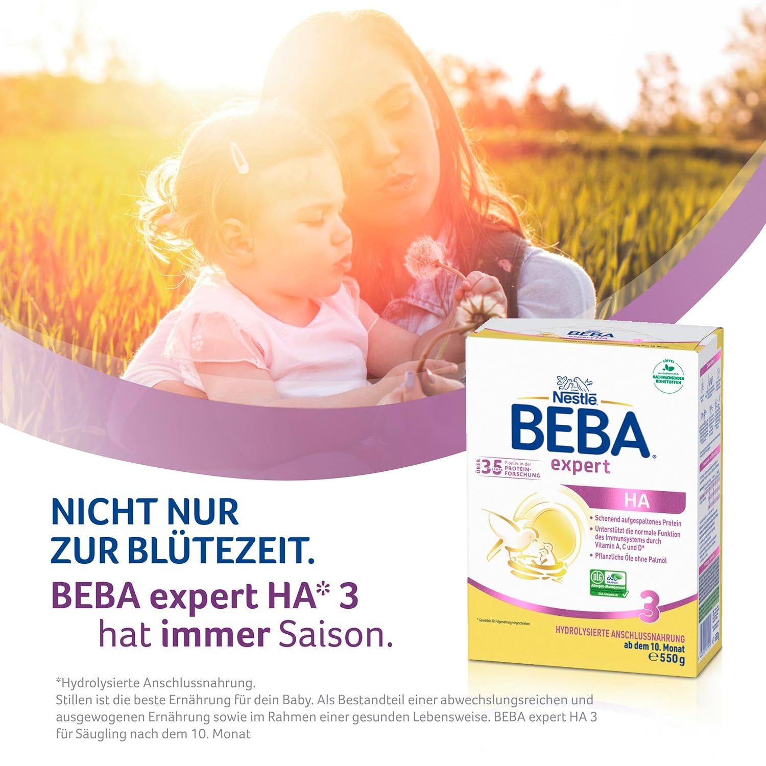 BEBA expert HA 3 Fórmula de continuación hidrolizada, a partir de 10 meses, 1 paquete (1 x 550 g)