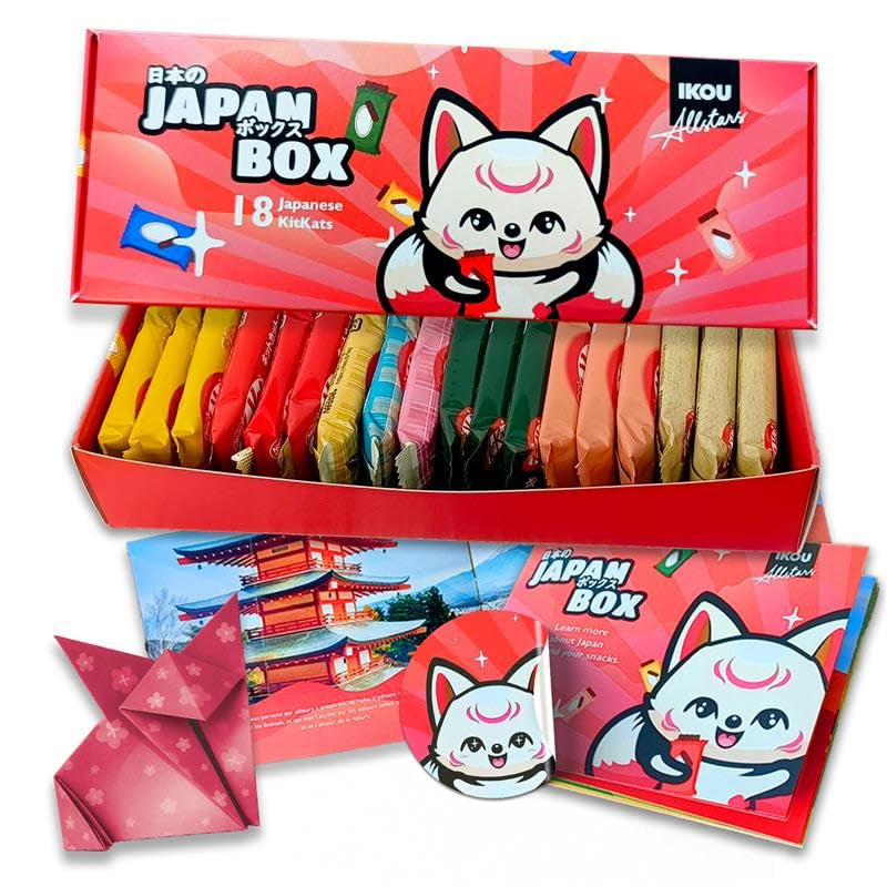Caja de muestras - 18 Minis KitKat Japón | Caja de muestra de dulces japoneses, idea de regalo de refrigerios japoneses, popular caja sorpresa con Matcha y otras variedades raras.