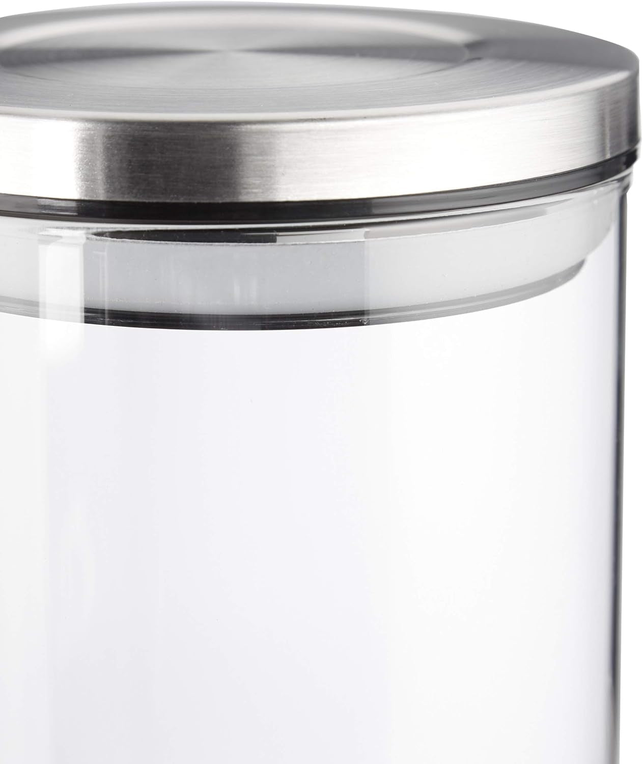 Jar de depozitare Relaxdays set de 3, etanș, capac din oțel inoxidabil, pentru paste, muesli și orez, recipient de bucătărie de 1,5 litri, transparent argintiu, 24 x 9,5 x 9,5 cm, transparent argintiu Cutii depozitare alimente Naty Shop