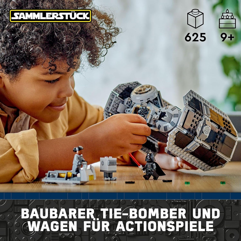 LEGO Star Wars Kit de modelo de bombardero TIE con minifiguras de Darth Vader con sable de luz y droide Gonk, juguete para construir Starfighter como regalo 75347 Juegos de construcción Besuche den LEGO-Store