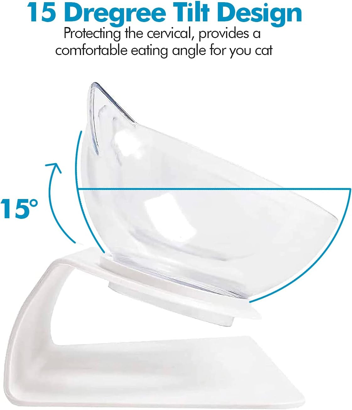Edipets, Katzennapf erhöht, Einzel oder Doppel, Antischlingnapf, Erhöchte, für Hund und Katze (Transparente)