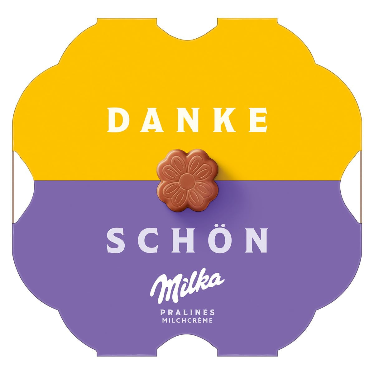 Praliné Milka Little Thank You – Chocolate con leche alpino con relleno fino de crema de leche – 12 x 44 g